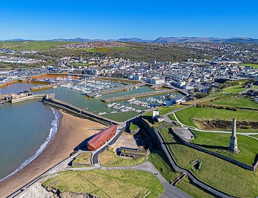 Aerial Image of Whitehaven Marina and Candlestick Chimney