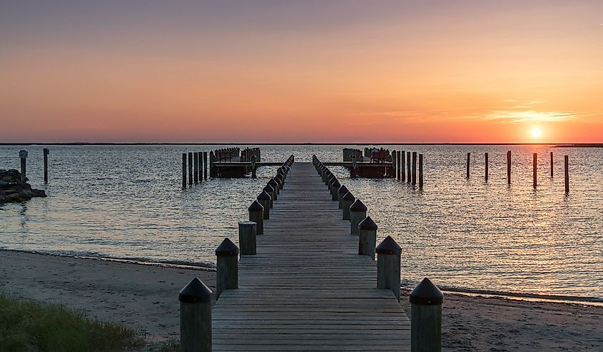 Chesapeake Bay sunset near Crisfield, Maryland.