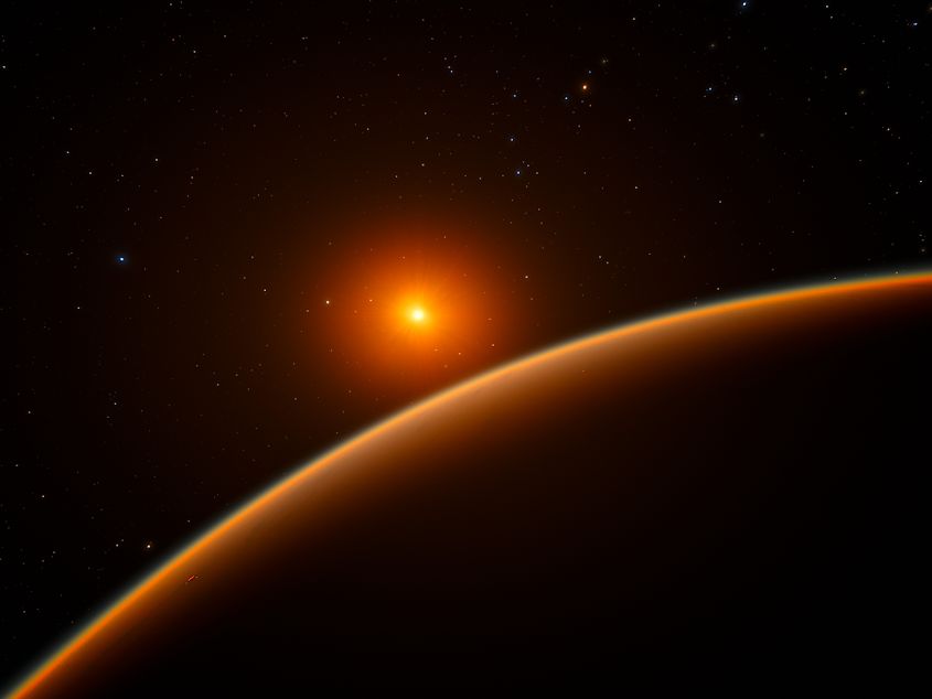 Artist’s impression of LHS 1140b, a potentially habitable super-Earth orbiting a red dwarf star 40 light-years from Earth in the star’s habitable zone
