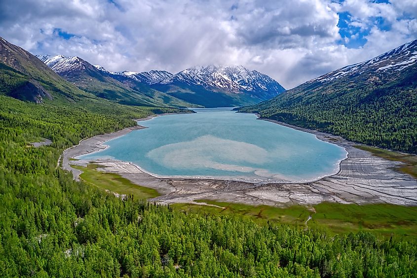 Aerial View of Lake Eklutna in Chugach State Park