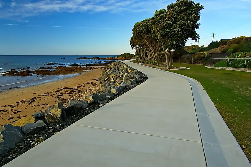 Coastal walkway in the town of Penguin in Tasmania.