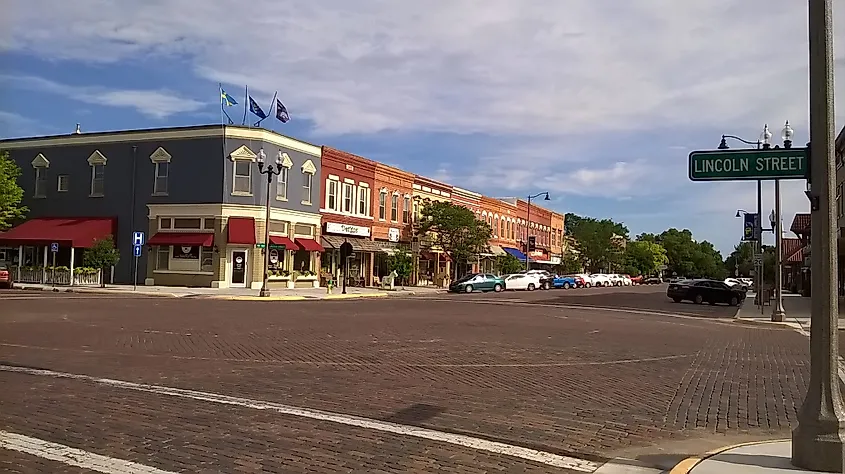 View of the downtown area in Lindsborg, Kansas.