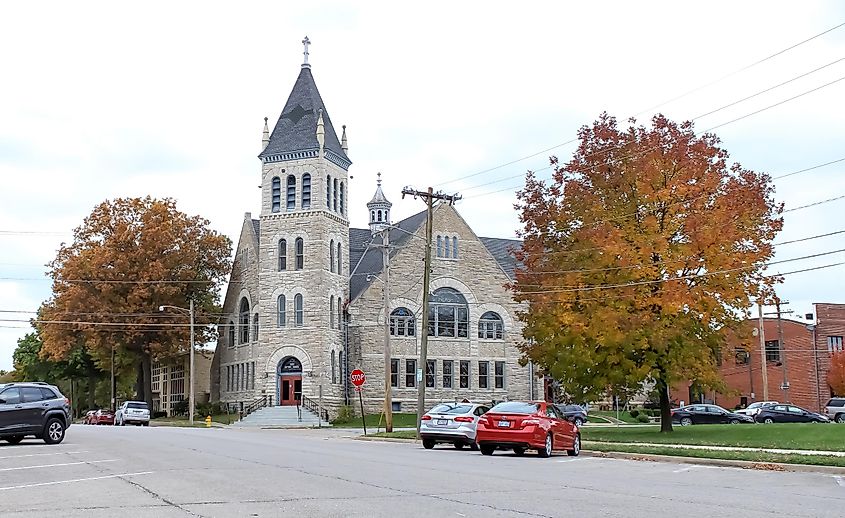 A historic church on a cloudy autumn day, via Sabrina Janelle Gordon / Shutterstock.com