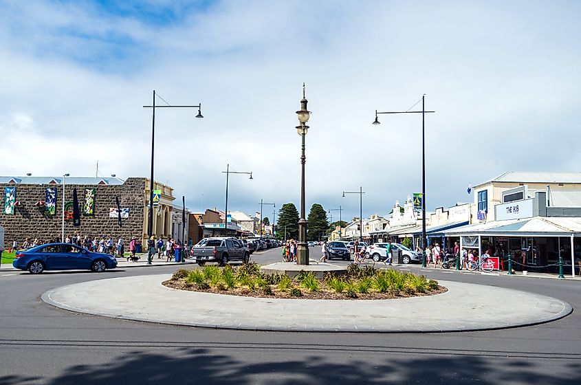 Sackville Street is the commercial heart of the historic coastal town of Port Fairy, Victoria.