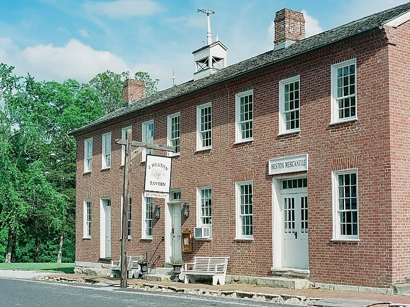 Arrow Rock, Missouri, a historic tavern from the 1800s.