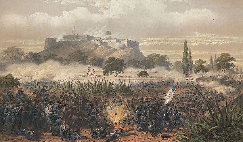 Storming of Chapultepec – Quitman's attack (September 13, 1847) in the Mexican-American War.