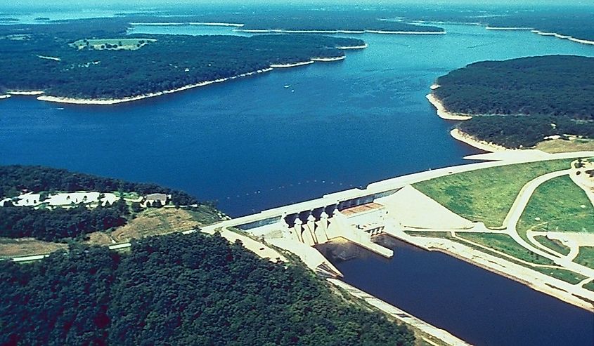 Mark Twain Lake and Dam on the Salt River in Ralls County, Missouri