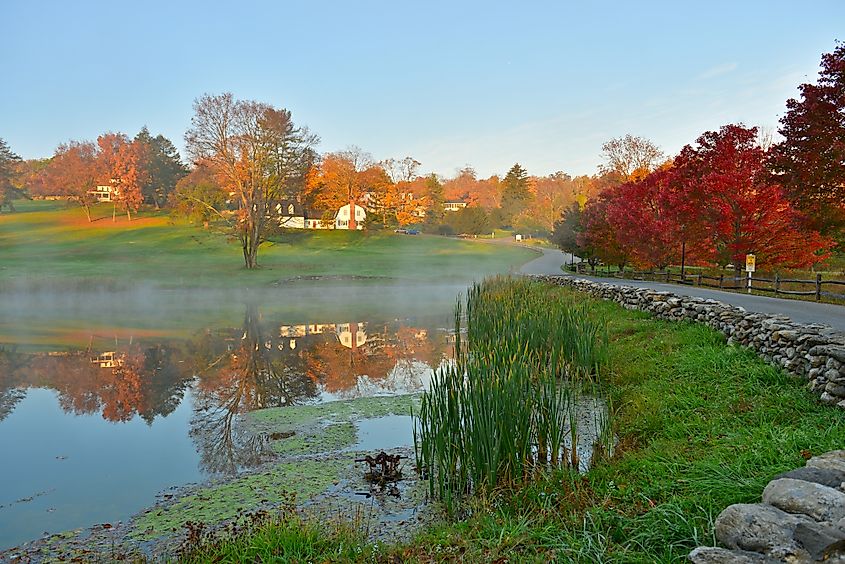 Beautiful fall scenery in Kent, Connecticut