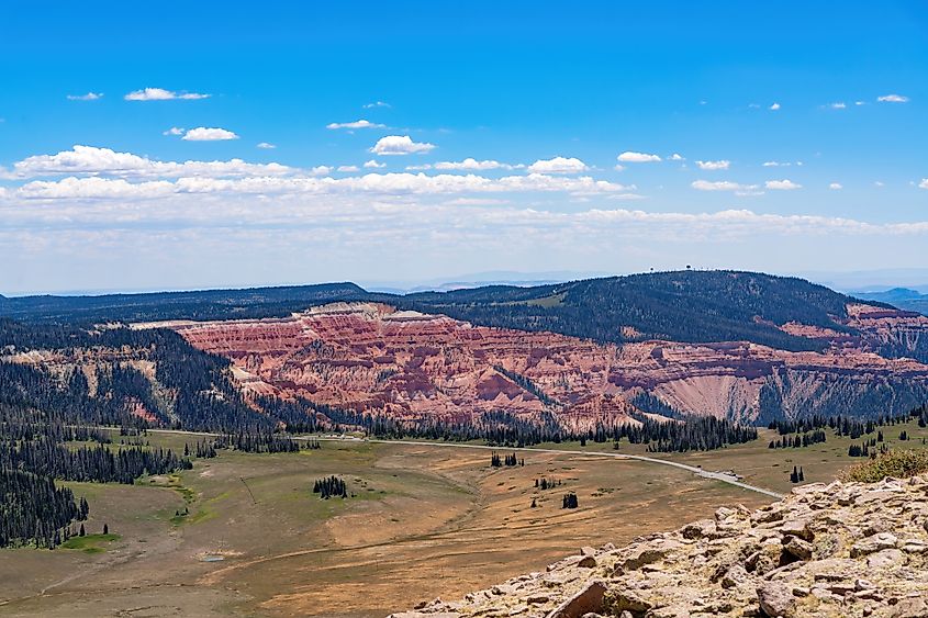 View of the Cedar Breaks National Monument from Brian Head Peak Observation in Utah.