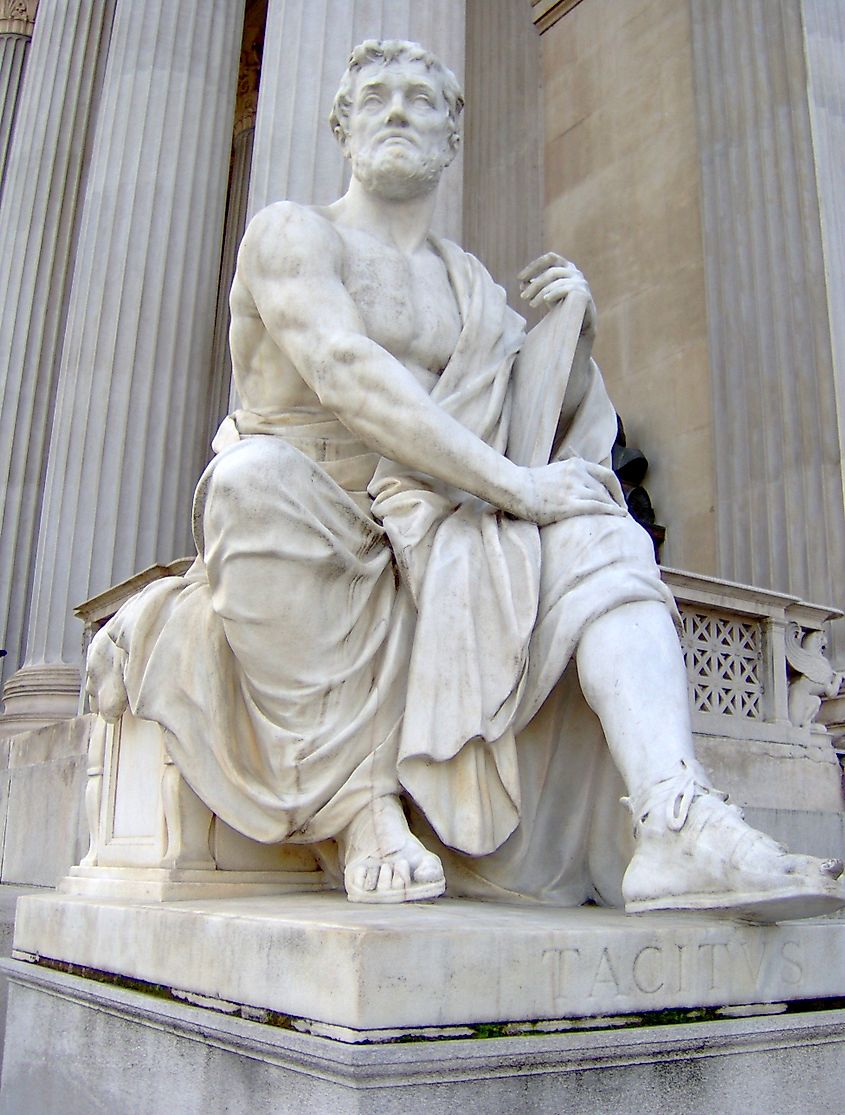 Statue of Tacitus outside the Austrian Parliament Building.