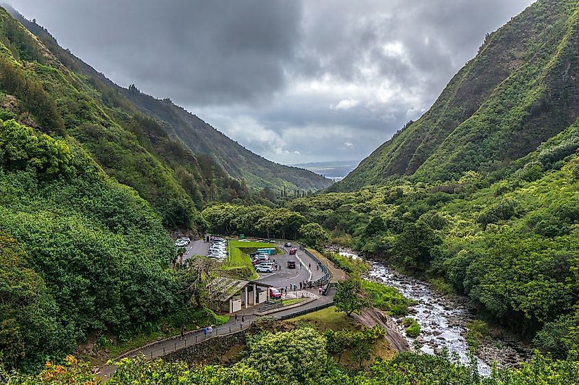 View of the ʻĪao Valley near Wailuku, Maui.