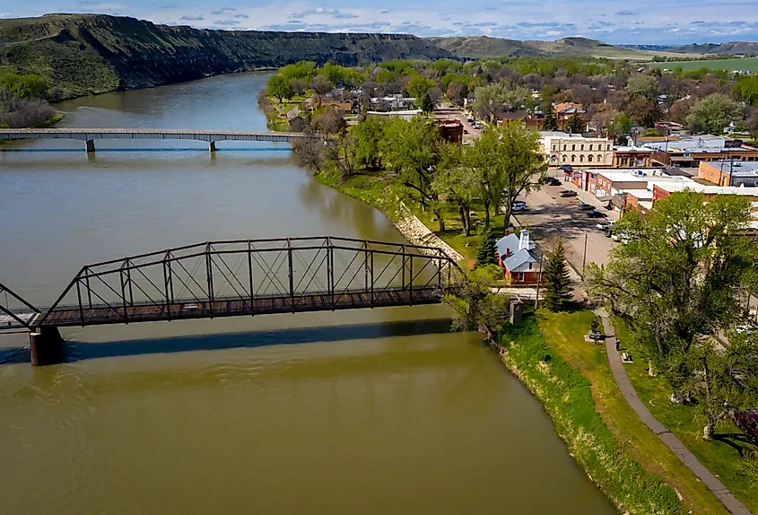 Fort Benton, Montana, Historic Fort Benton and Fort Benton Bridge. Image credit Joseph Sohm via Shutterstock