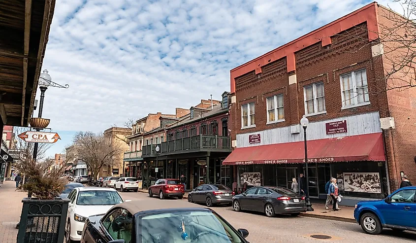 A warm Sunday afternoon in historic downtown St. Charles, Missouri