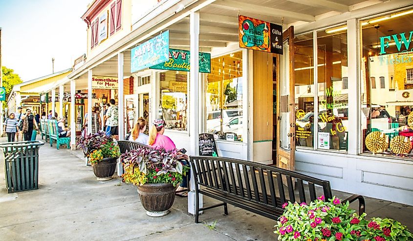 Main Street in Fredericksburg, Texas.
