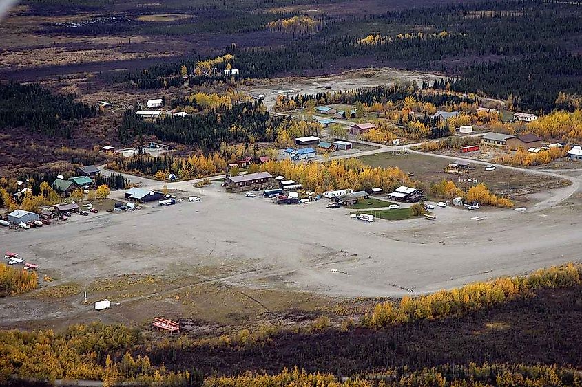 A closer aerial view of Bettles.