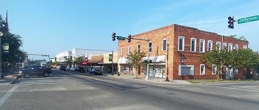 Downtown buildings in the town of Perry, Florida.