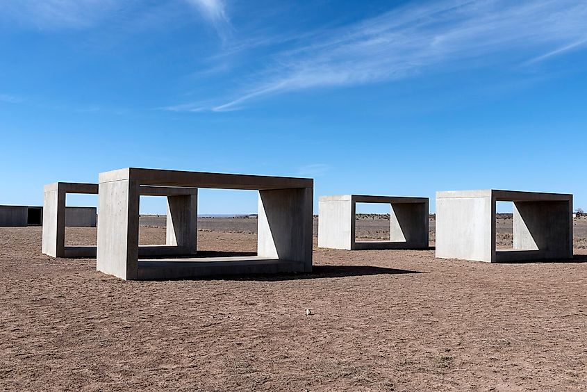 Untitled Box Art by Donald Judd on the grounds of the Chinati Foundation in Marfa, Texas.