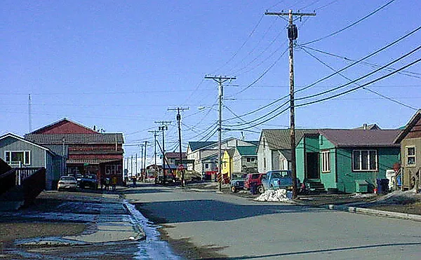 Steadman Street in Nome, looking north from King Place.