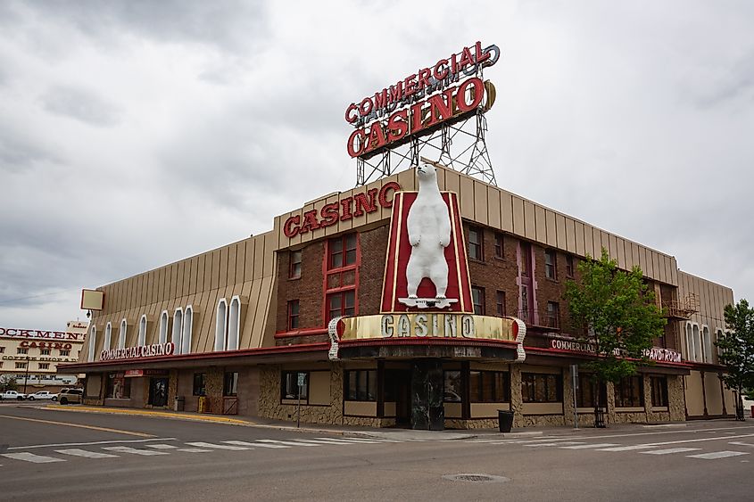 A casino featuring a large polar bear, Elko, Nevada.