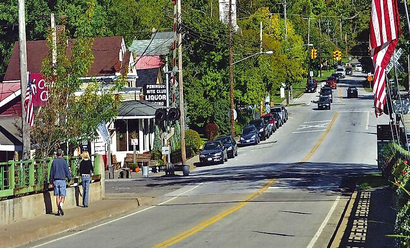 Street view in Peninsula, Ohio, via 