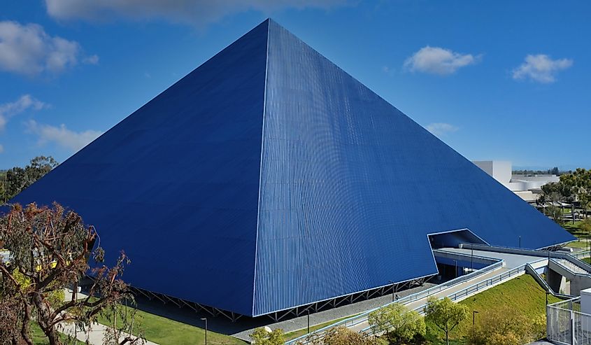 The Walter Pyramid, formerly known as The Long Beach Pyramid, is a 4,000-seat, indoor multi-purpose arena on the campus of Long Beach State University.