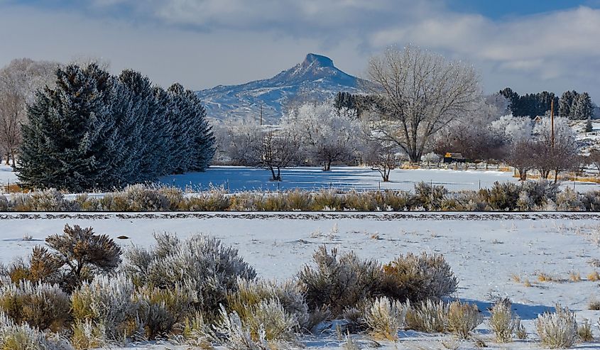 Heart Mountain in winter, Powell, Wyoming