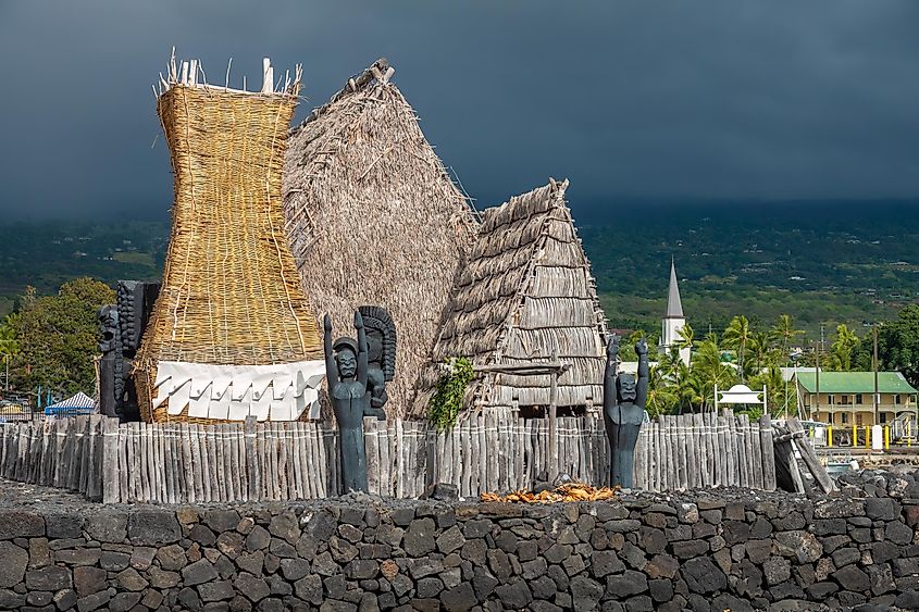 The charming city of Kailua-Kona on the west side of the island of Hawaii (Big Island), Hawaii, USA