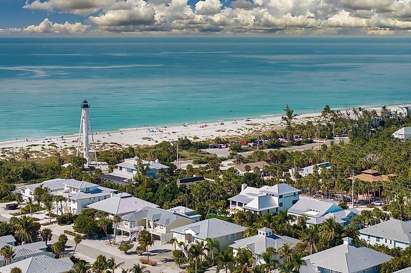 Aerial view of Boca Grande, Florida.