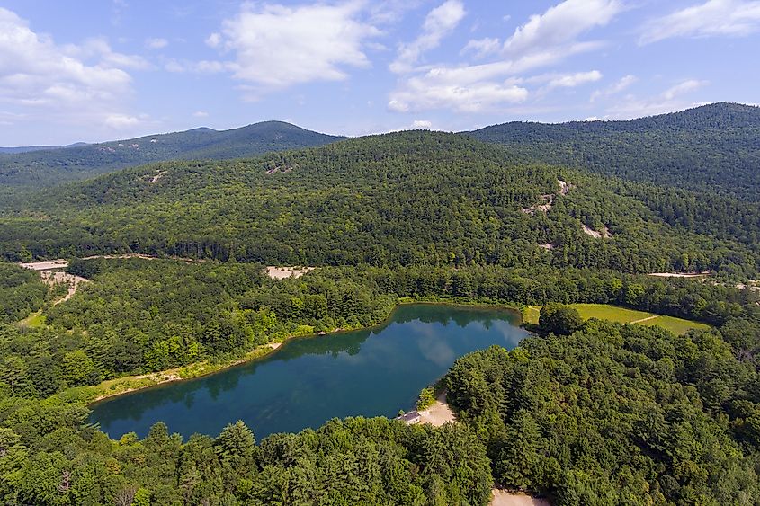 Thorne Pond Conservation Area in White Mountain National Forest, Bartlett, New Hampshire.