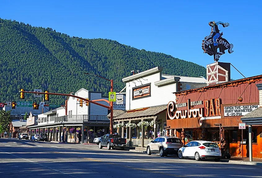 Downtown street in Jackson, Wyoming. Image credit EQRoy via Shutterstock.