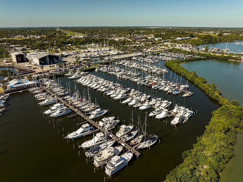  Aerial photo Safe Harbor Harbortown Marina Fort Pierce. Editorial credit: Felix Mizioznikov / Shutterstock.com