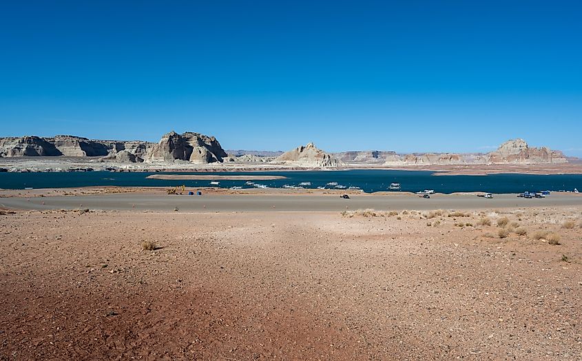 Low water levels at Lake Powell