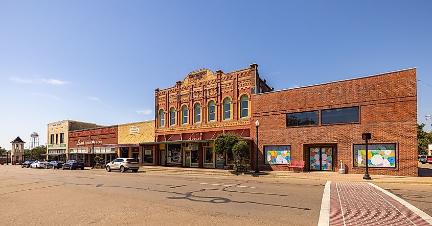 Old business district in Mount Pleasant, Texas.