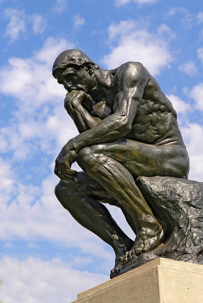 The Thinker by Auguste Rodin. Image Dennis MacDonald via Shutterstock