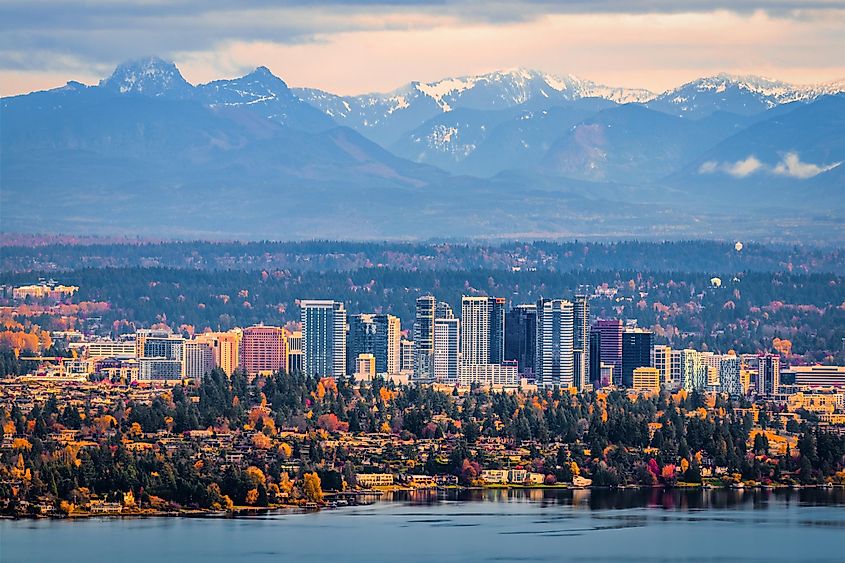 Aerial photograph of downtown Bellevue, Washington.