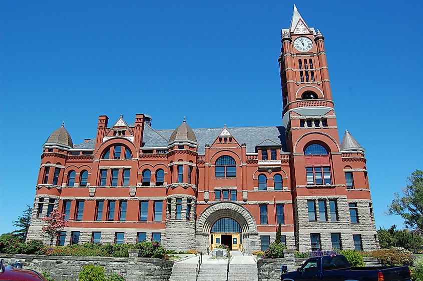 Historic Jefferson County Courthouse and Clock Tower in Port Townsend, Washington