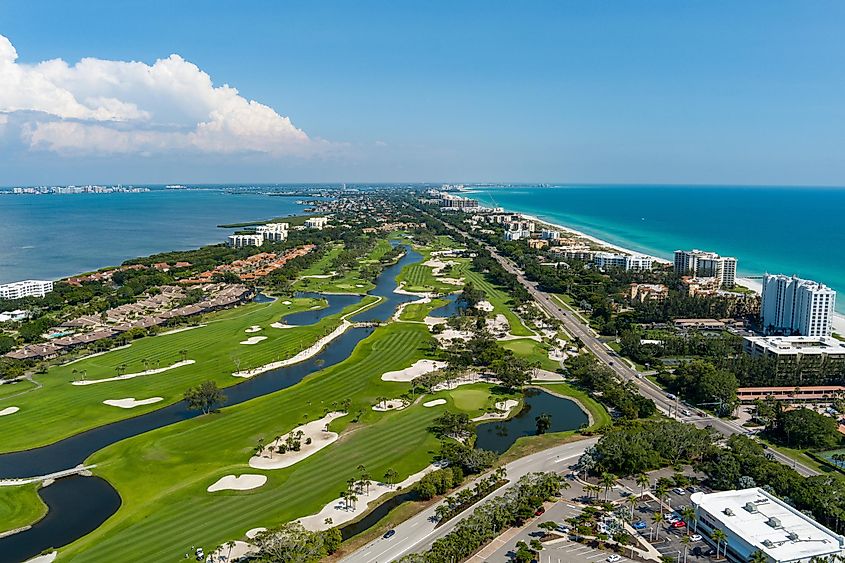 Aerial view of Longboat Key, Florida.