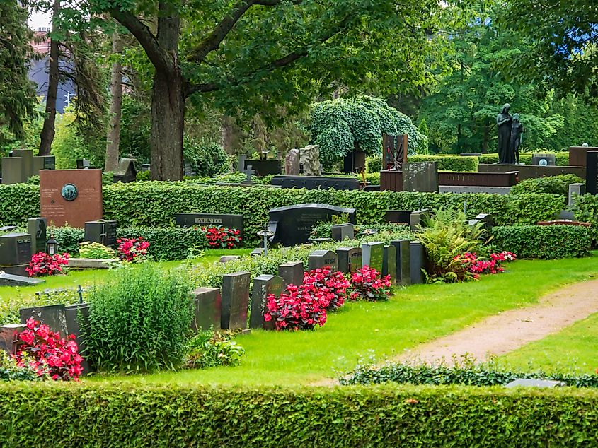 Hietaniemi cemetery. Section for soldiers fallen in the wars against the Soviet Union and Nazi Germany.