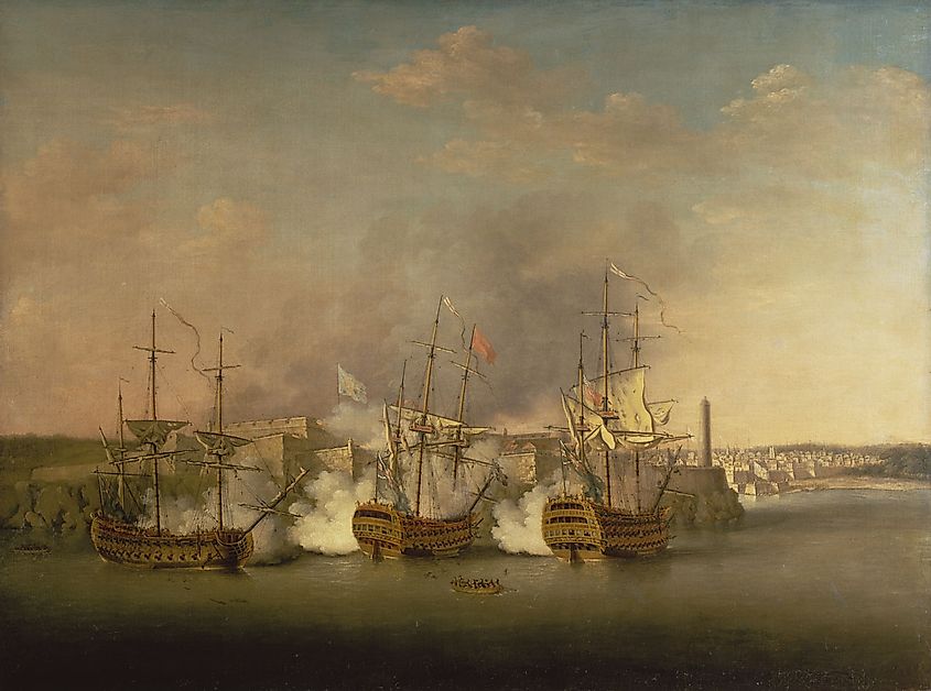 A painting of the British capture of Havana in 1762