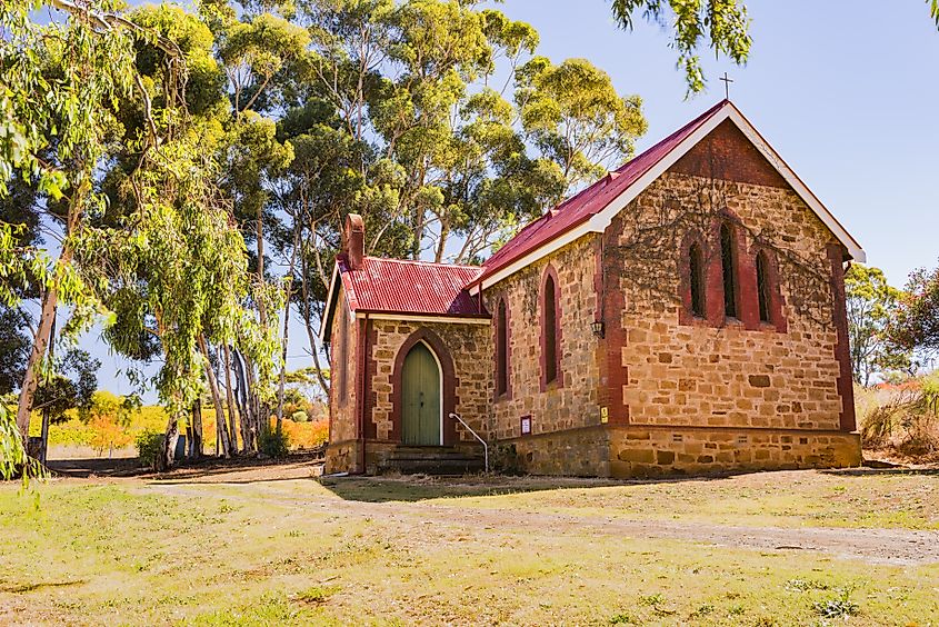 Old stone church at Watervale, South Australia.