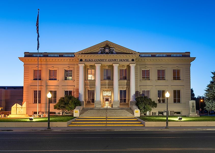 Elko, Nevada County Courthouse on Idaho Street.