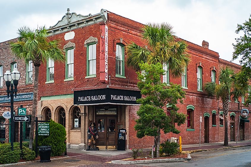 Palace Saloon in the Famous Prescott Building, a historical landmark, in Fernandina Beach, Florida.