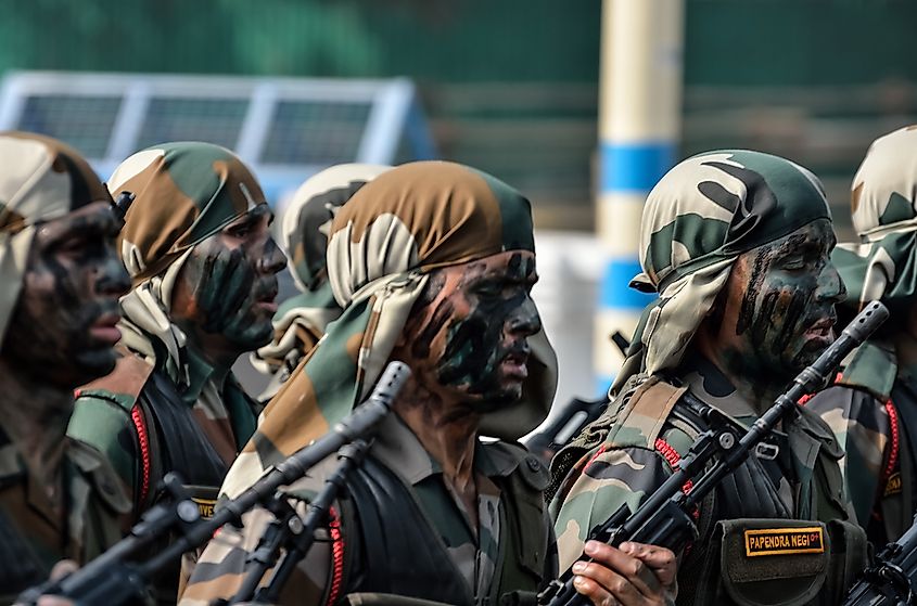 Indian army practice their parade during republic day.