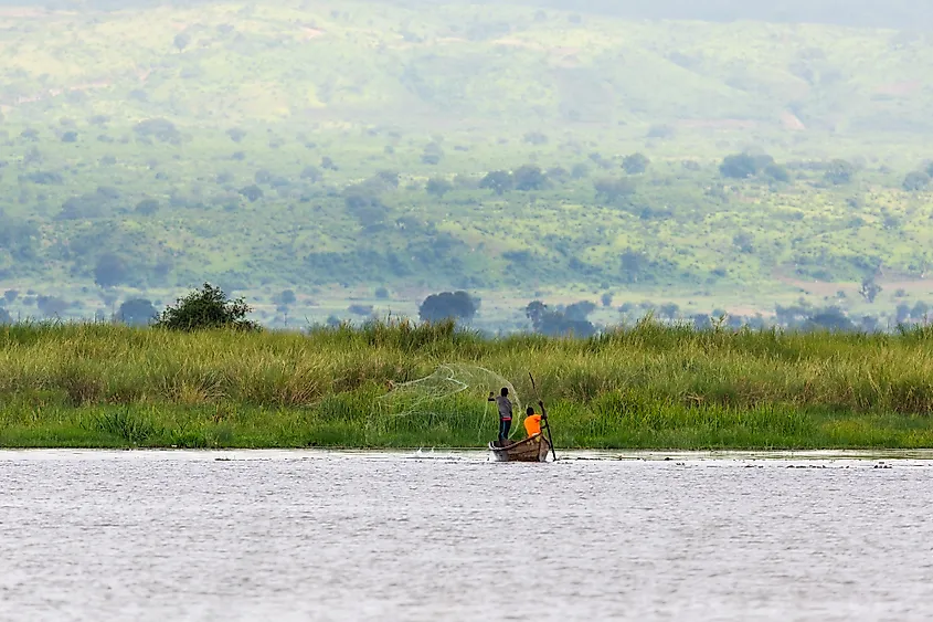 Fishing in Lake Albert