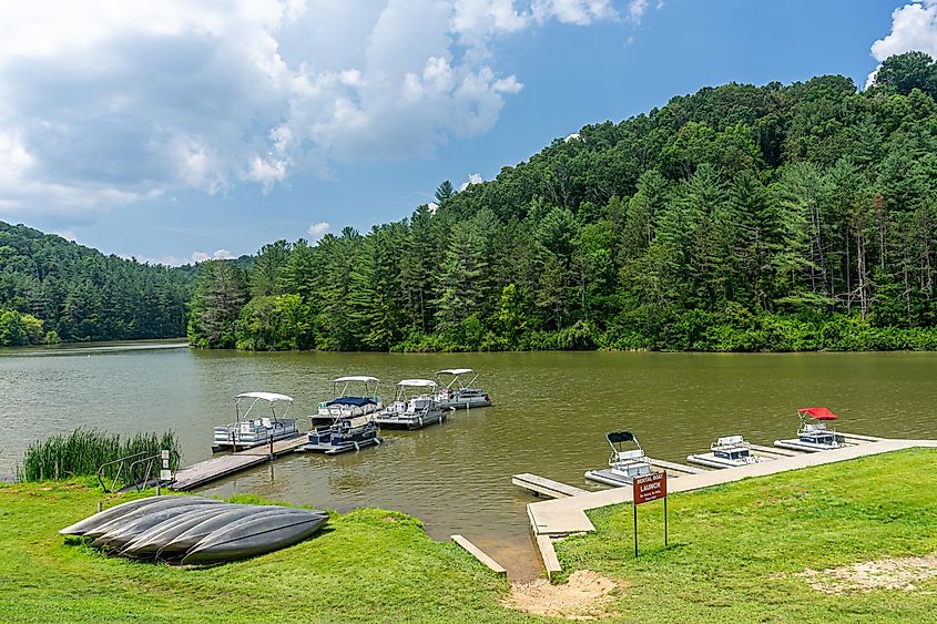 Wooded hills at Strouds Run State Park in Athens County, Ohio
