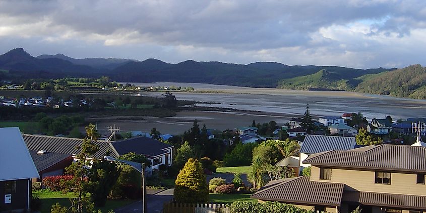 Aerial view of Whangamata in New Zealand