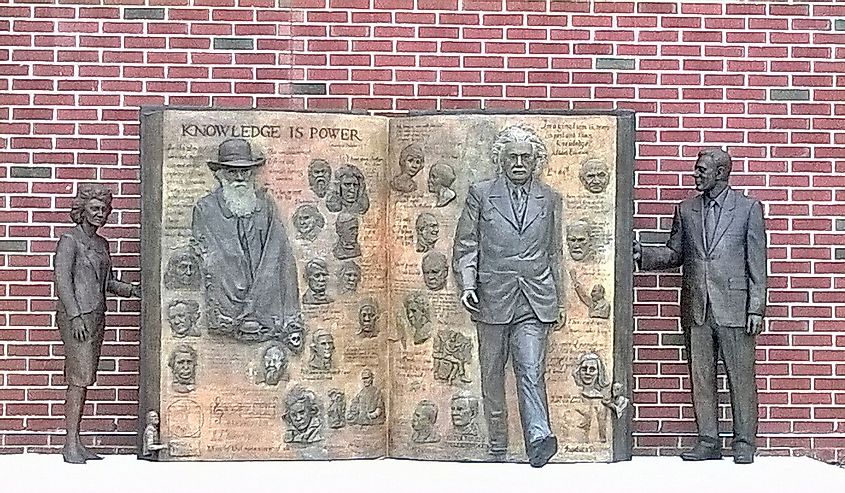Wall sculpture at Rowan University, New Jersey