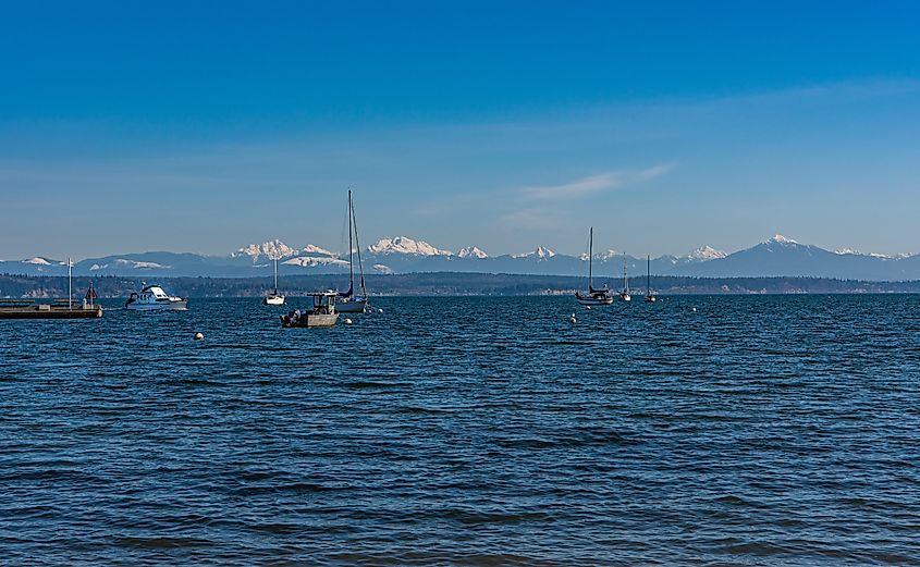 View from Langley Marina on Whidbey Island Washington