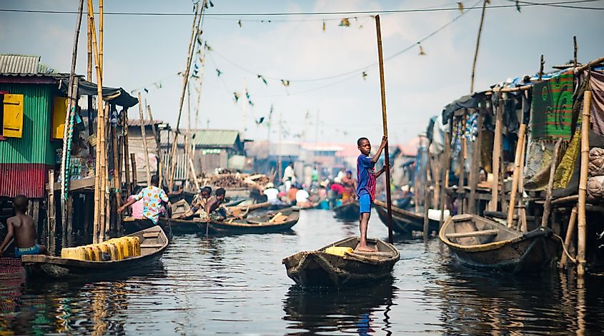 A fishing coastal village in Nigeria.
