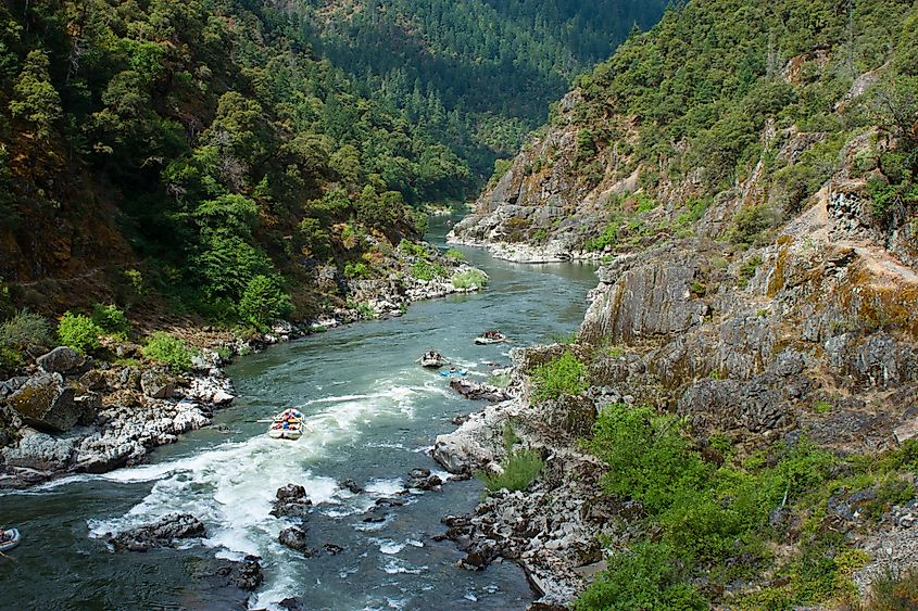 Rogue River wilderness at Rainie Falls in Grants Pass, Oregon